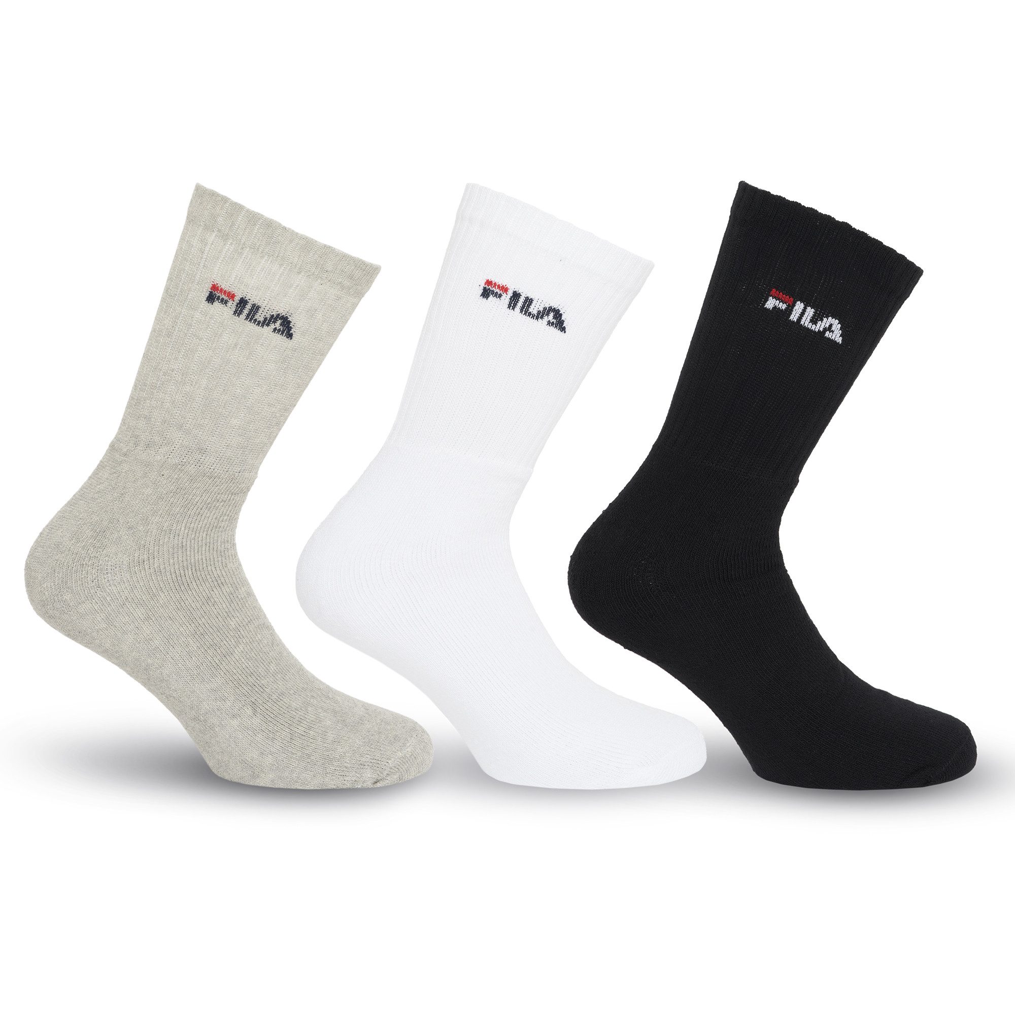 Fila Tennissocken UNISEX CREW TENNIS FULL TERRY SOCKS (3-Paar) mit dezentem Logoschriftzug