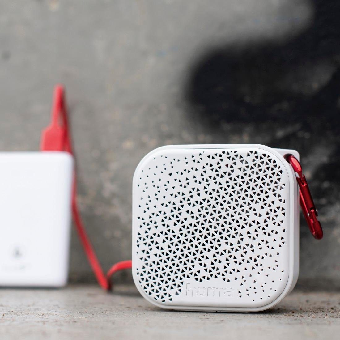 IPX7 weiß (3,5 kabellos W) mit Bluetooth-Lautsprecher Akku Hama Outdoor wasserdicht Lautsprecher Bluetooth