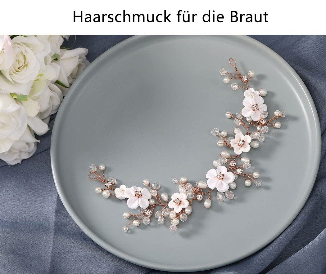 floraler Kristall,Haarschmuck,Einfach,Elegant,Entworfen Scheiffy Frauen, Brautpaare,Haarbänder für für Mädchen, und Brautjungfern,Perlenschmuck,Haarschmuck Partys für Haarschmuck,Haarschmuck aus Versammlungen(Roségold) Hochzeiten, Diadem