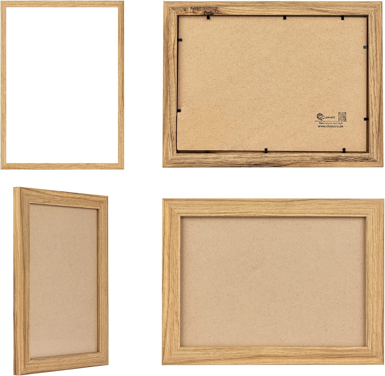 Clamaro Rahmen, Bilderrahmen Eiche Catania CLAMARO Collage nach Maß FSC® Holz Modern eckig M3016