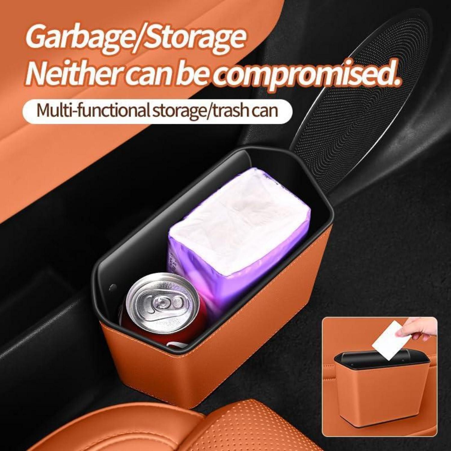 LuxusKollektion Mülleimer Auto Mülleimer Clip Mini hängend wasserdicht auslaufsicher schwarz 1