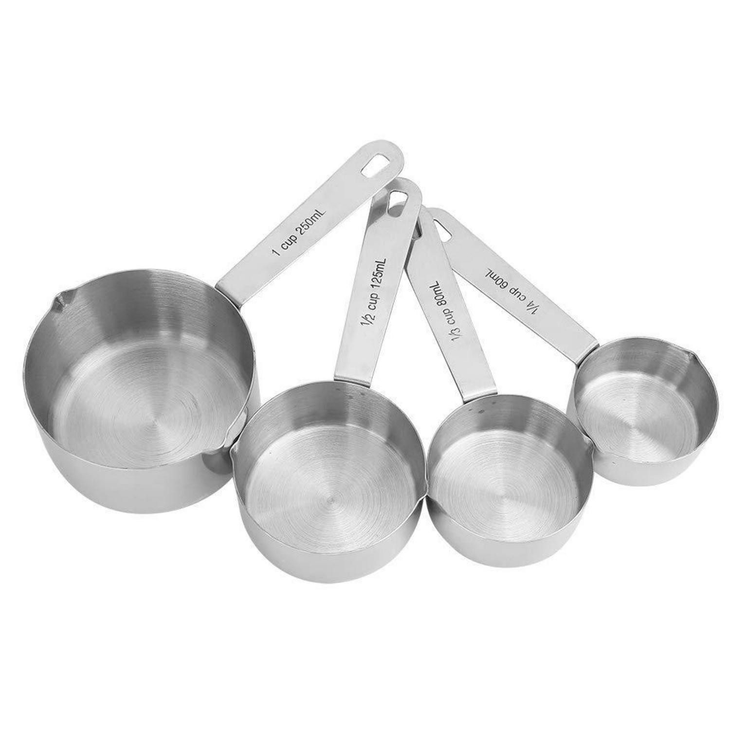 LuxusKollektion Messlöffel Messbecher Set 4-tlg Edelstahl abnehmbar