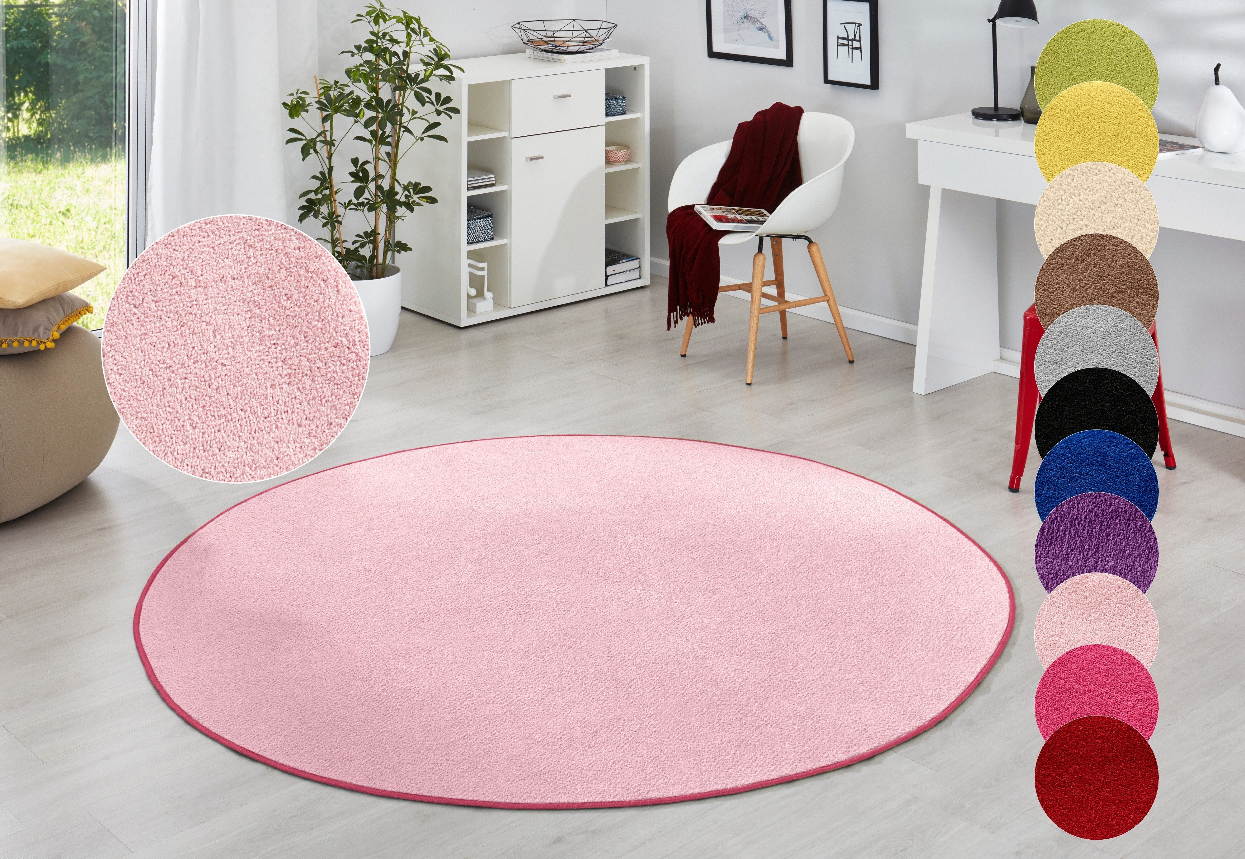 HANSE Home Teppich »Fancy«, rund, 7 mm Höhe, Kurzflor, Weich, Einfarbig, Wo günstig online kaufen