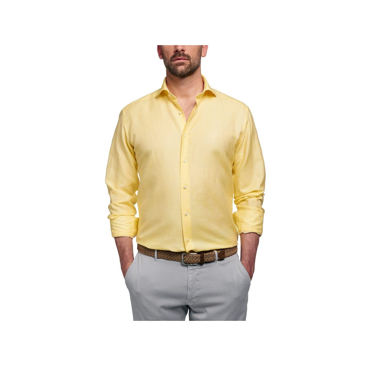 Langarmhemd Eterna gelb (1-tlg)