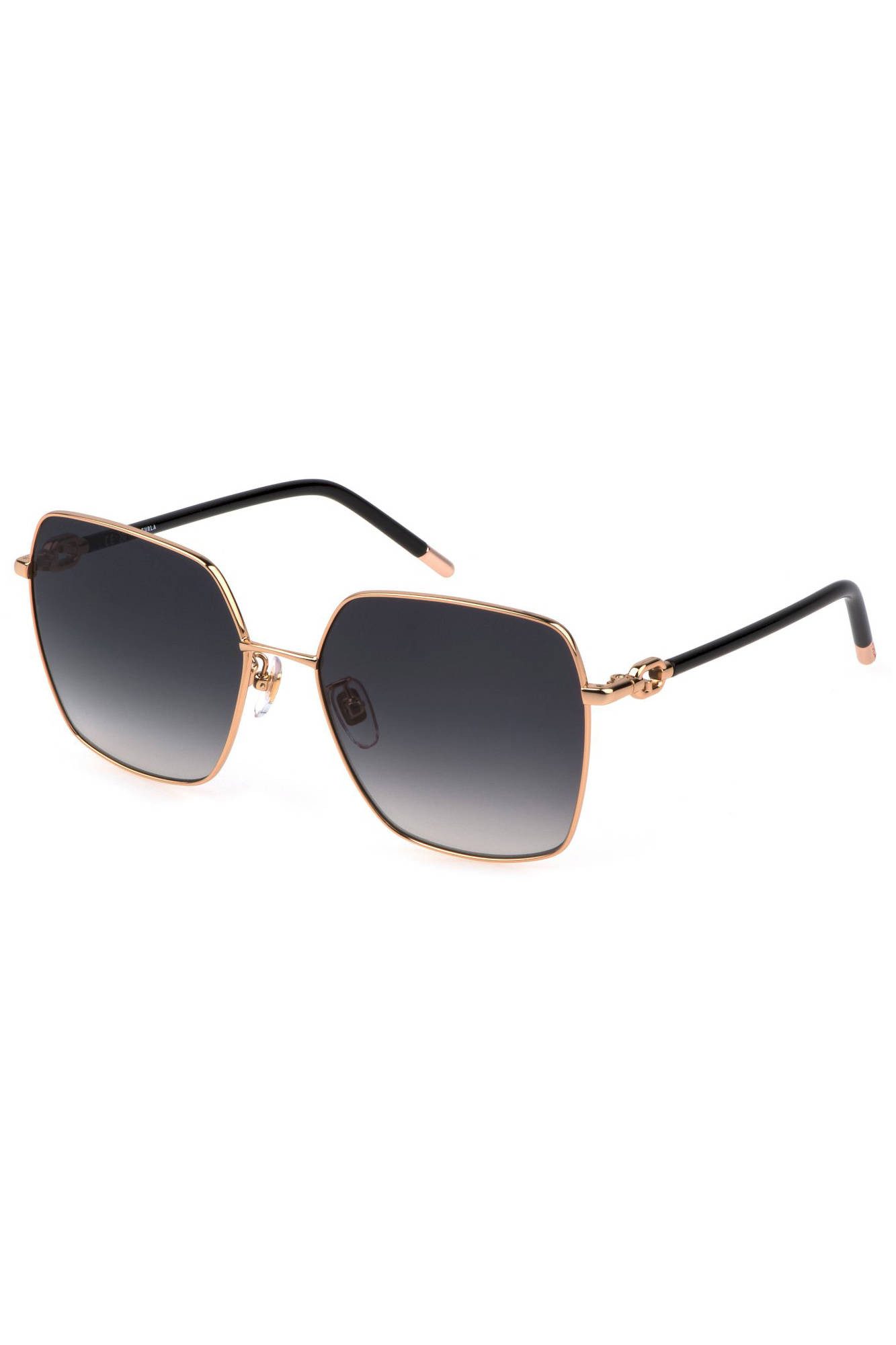 Furla Sonnenbrille Elegante Damen-Sonnenbrille Gold mit Kontrasten und Rauchglas