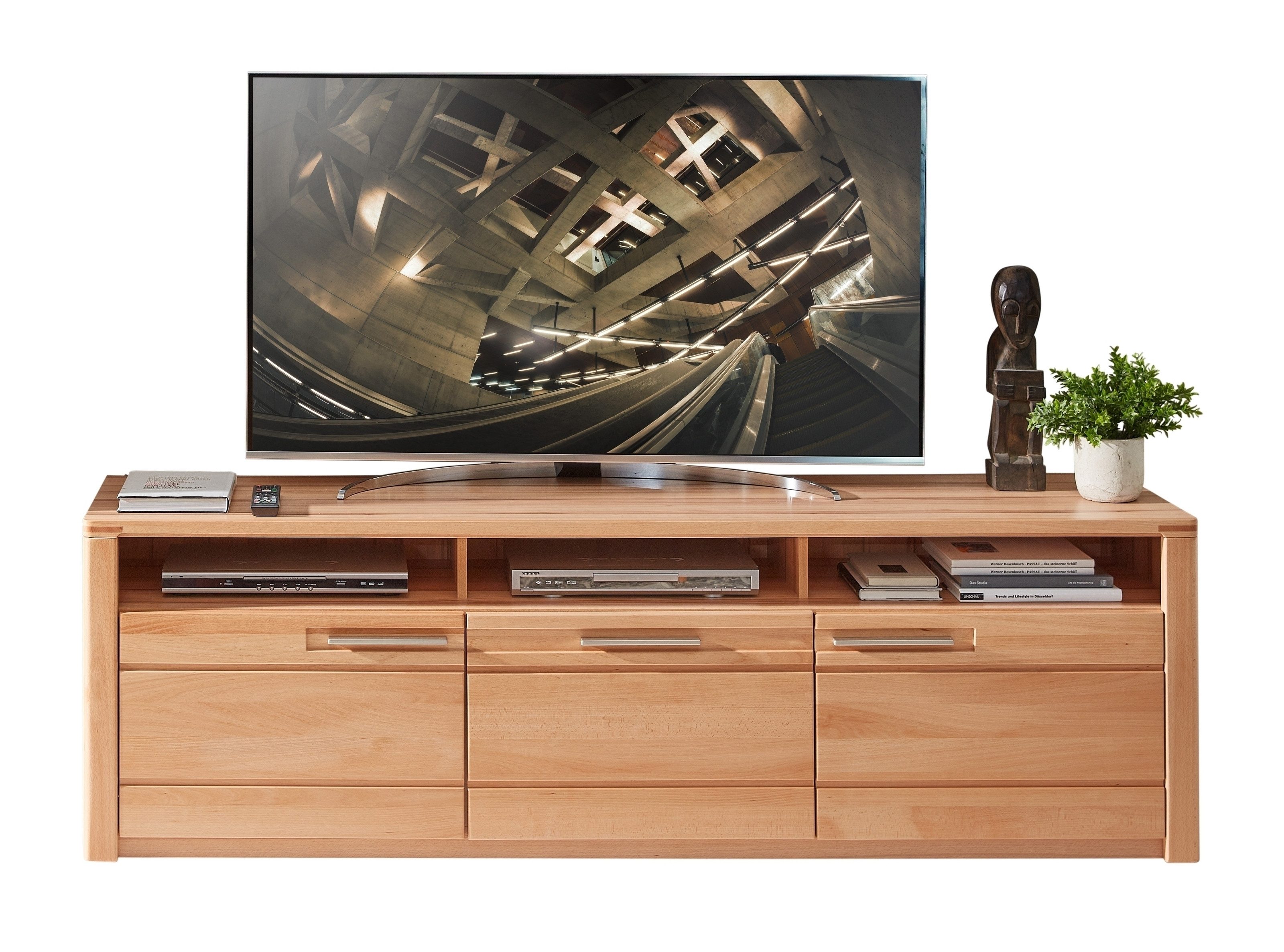 freiraum Lowboard Nature One, 3 Türen, 3 Fächer, in Kernbuche teilmassiv - 190x58x45cm (B/H/T)