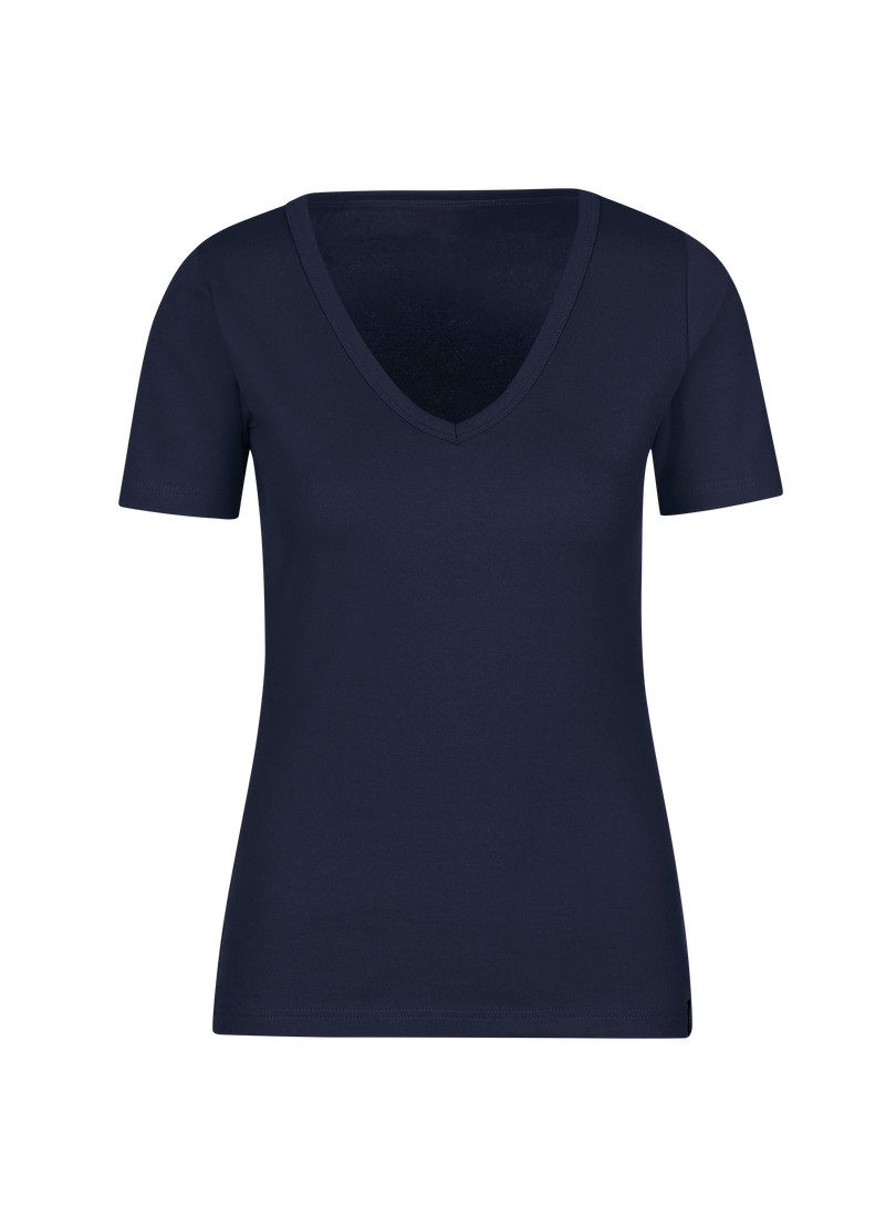 Trigema T-Shirt TRIGEMA V-Shirt aus Baumwolle/Elastan (1-tlg)