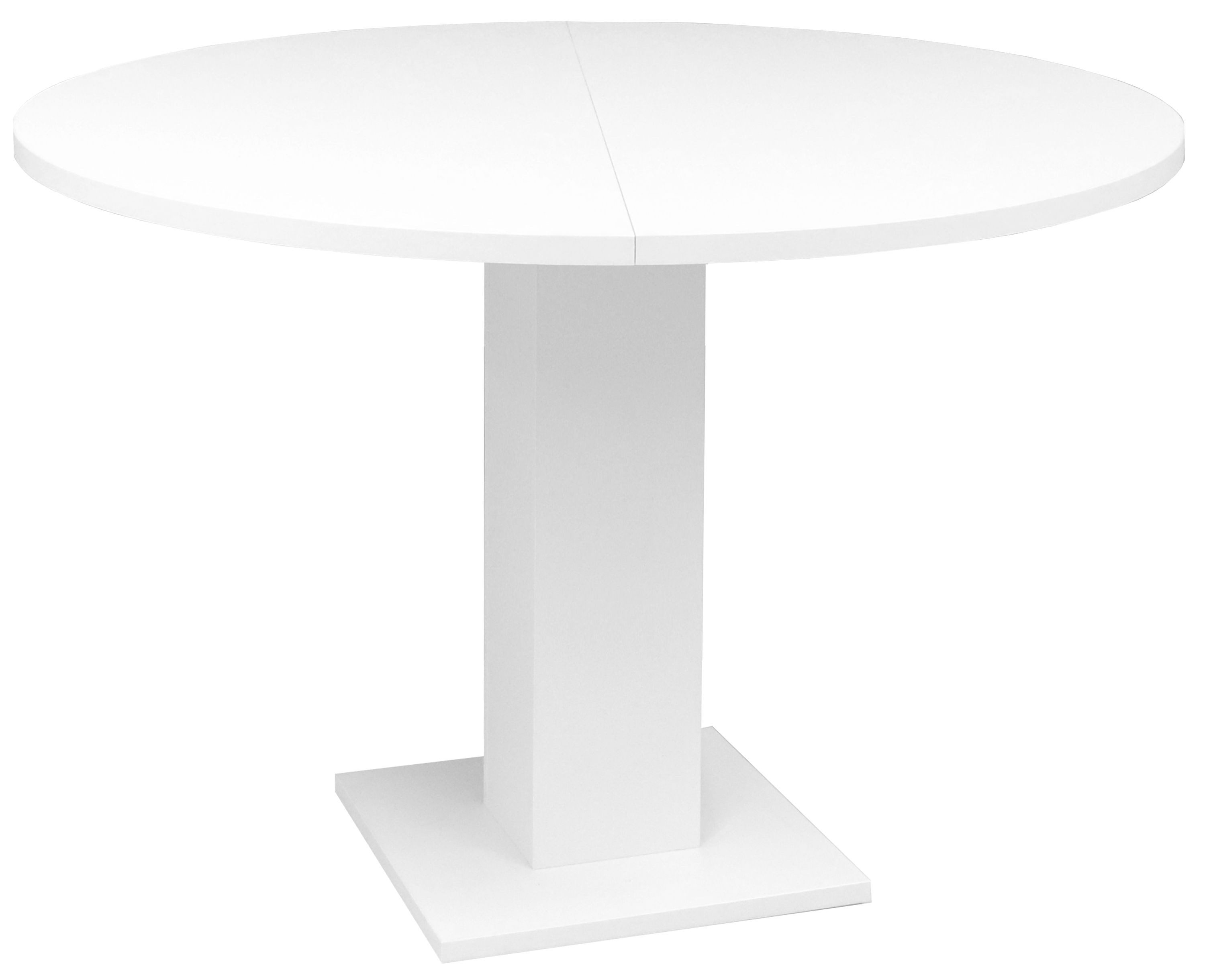 FURNARO Couchtisch, rund in weiß matt lack NB B/H/T: 110-150x76x110 cm