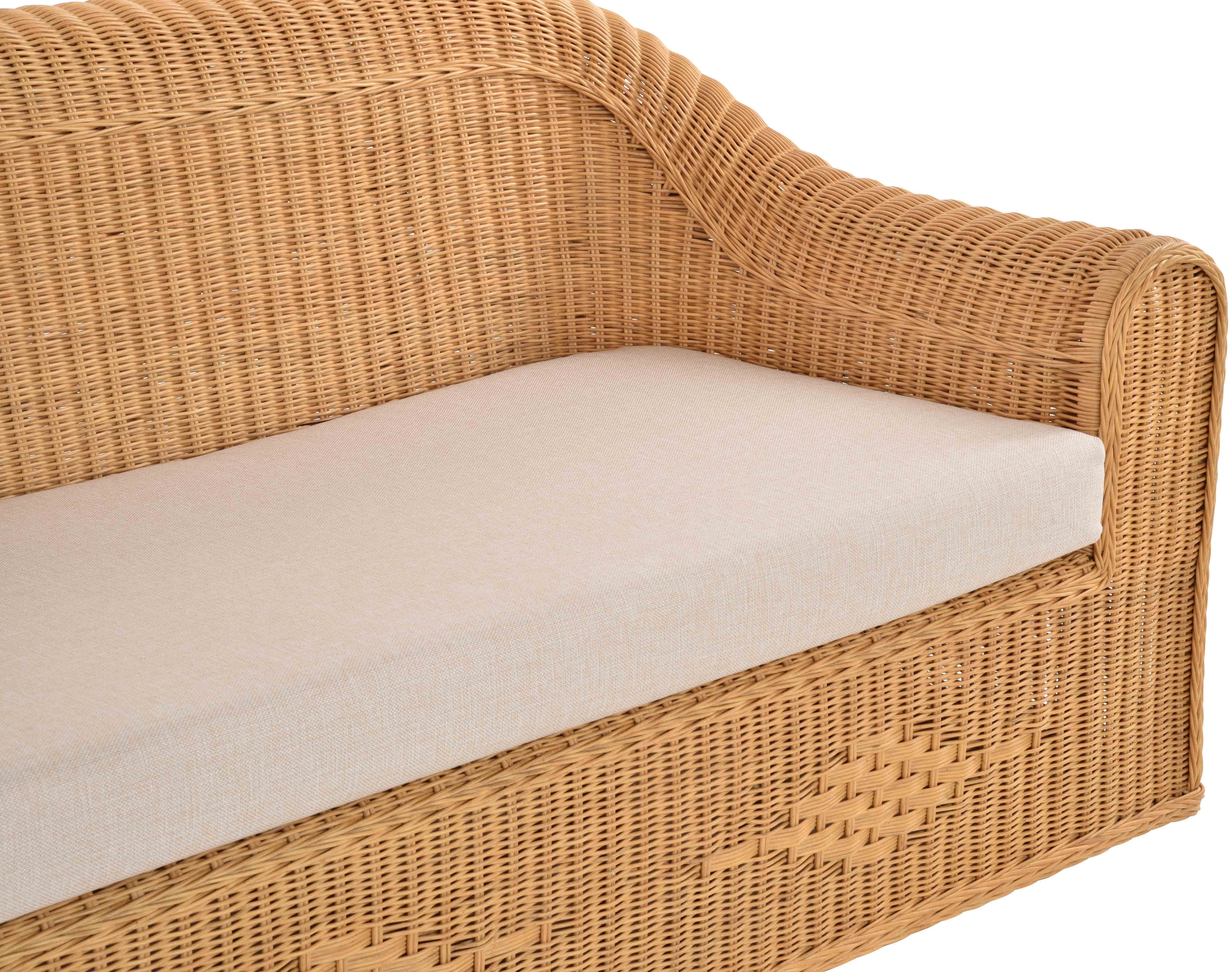 Armlehnen echtem Count Sessel, Wohnzimmer Lounge 4-Sitzer, Rattan aus Krines Rattansofa Couch Loungesofa Home Gewölbte