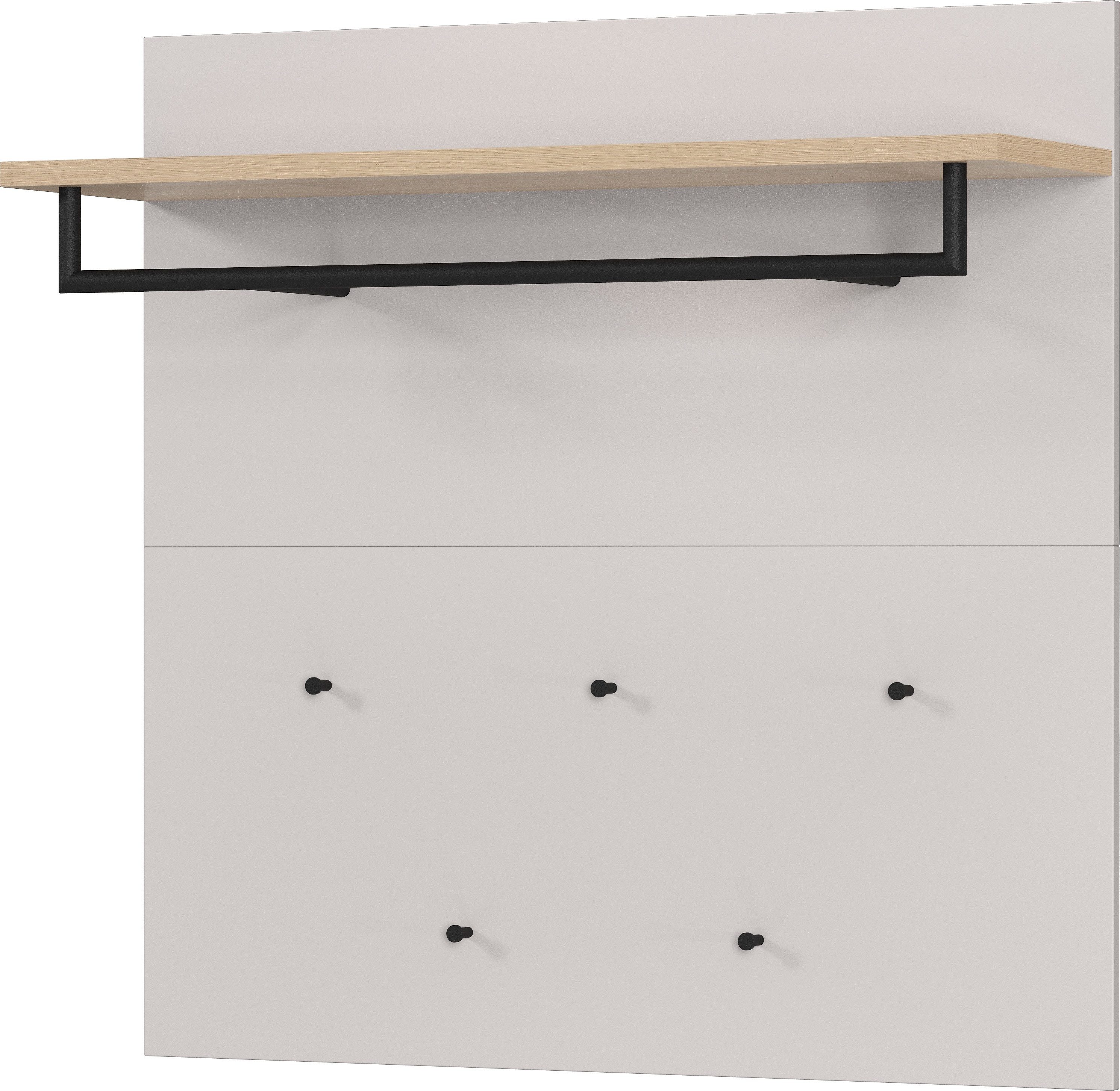 GERMANIA Garderobenpaneel Cormano (1 St), 96 x 107 x 30 cm, Kleiderstange und -haken aus Metall, Made in Germany