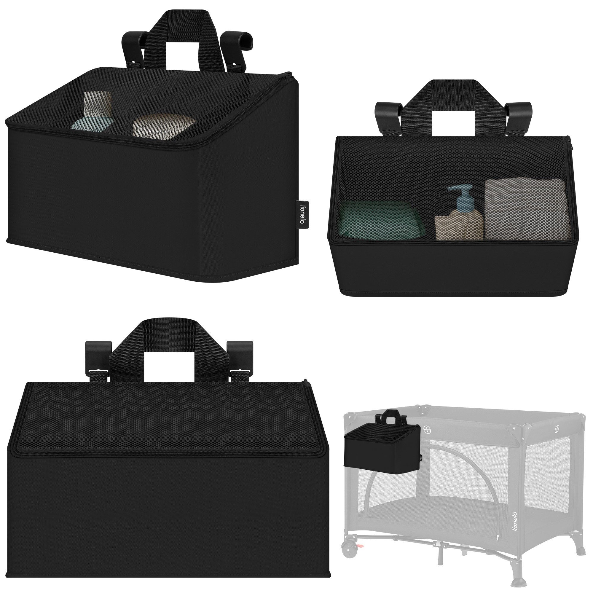 lionelo Betttasche SIDEPOCKET MEDIUM (Set, Multifunktionaler Organizer für Kinderbetten), 3Fächer/tragbar/universal/verstärkt/leichtzu reinigen