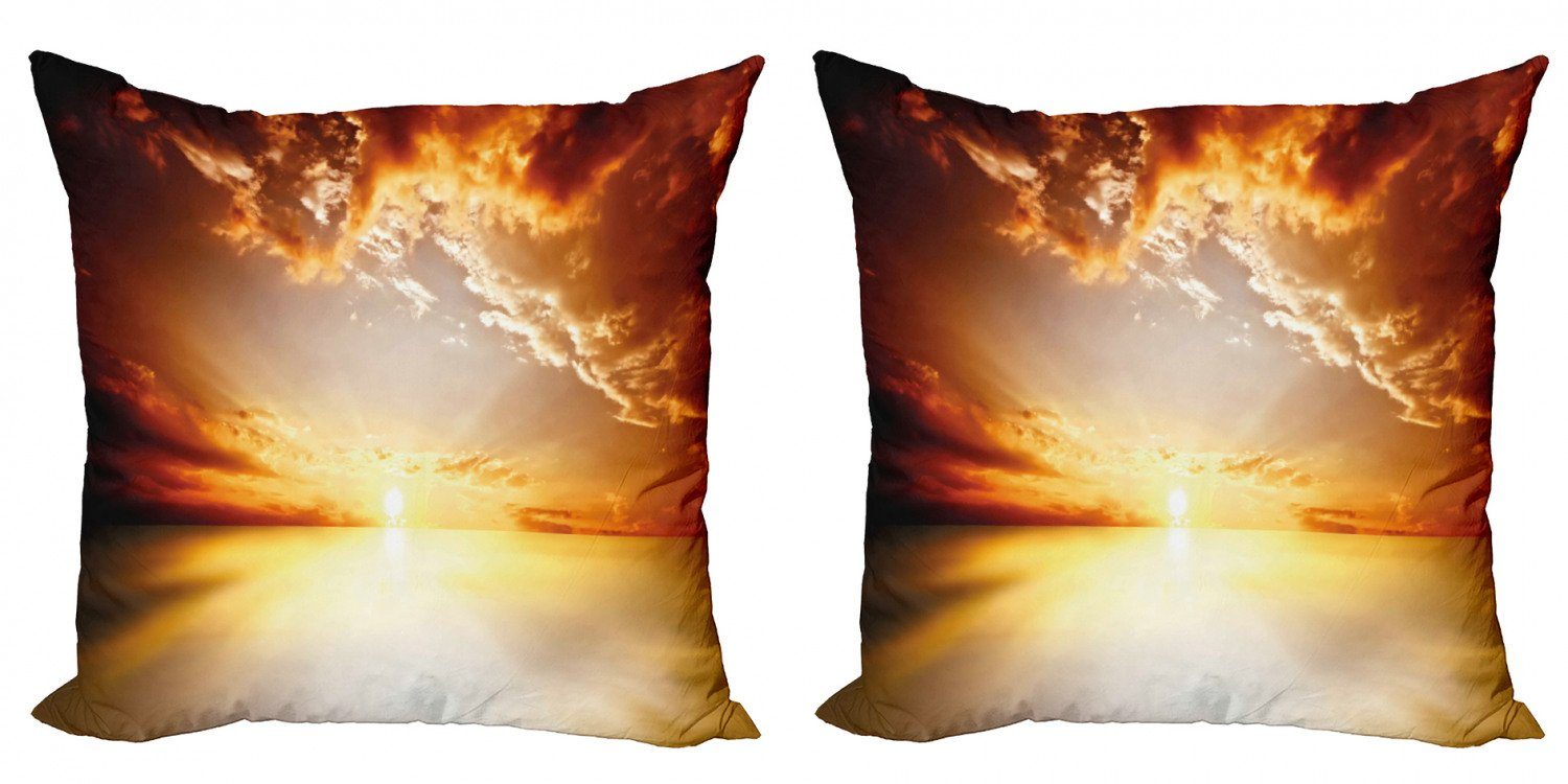 Kissenbezüge Modern Accent Horizon Abakuhaus Stück), (2 Digitaldruck, Sunset Sonne Ruhige Doppelseitiger