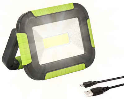 ONDIS24 LED Arbeitsleuchte Akkuleuchte Suchscheinwerfer für Camping Handscheinwerfer, Tischleuchte Powerbank 4400 mAh Akku 500 Lumen grün schwarz