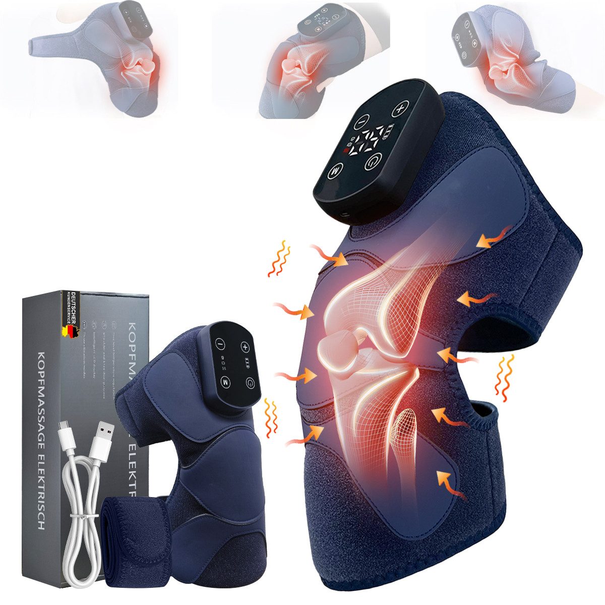 Massagegerät 2025 NEW Kniemassagegerät mit Wärme,3-in-1 Multifunktions Massagegerät