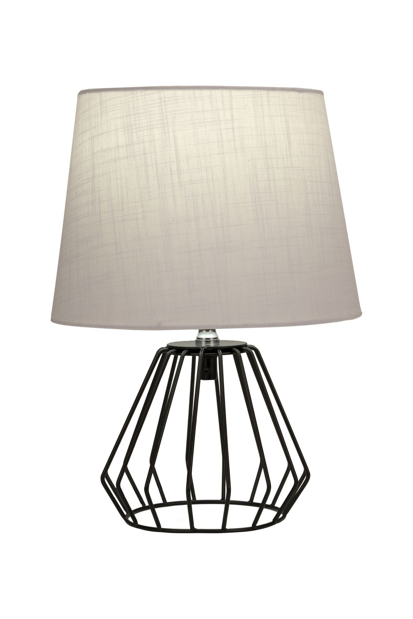 Pauleen Tischleuchte Shiny Diamond max. 20W hellgrau/schwarz, Stoff/Metall, ohne Leuchtmittel, E27