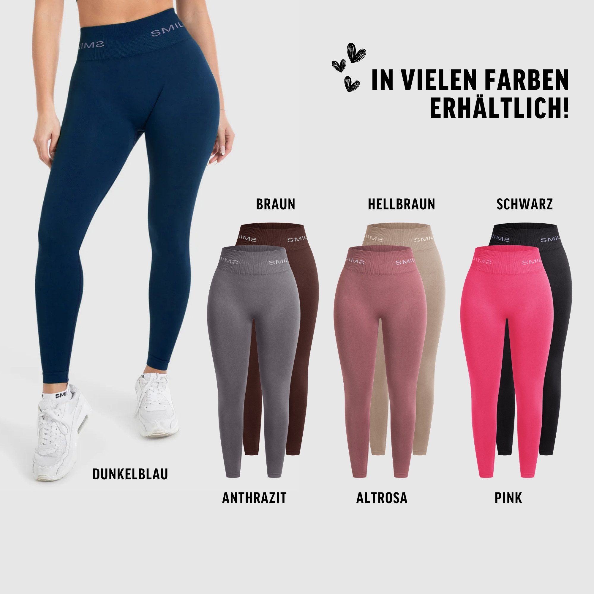 Leggings Azura, Push Up Booy Fitnessleggings mit Schriftzug Sport & Alltag