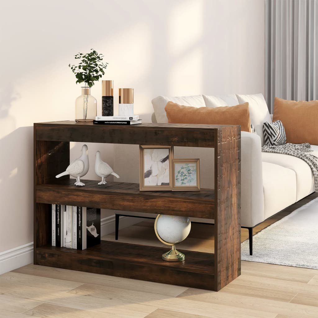 furnicato Bücherregal Bücherregal/Raumteiler Räuchereiche 100x30x72 cm, günstig online kaufen