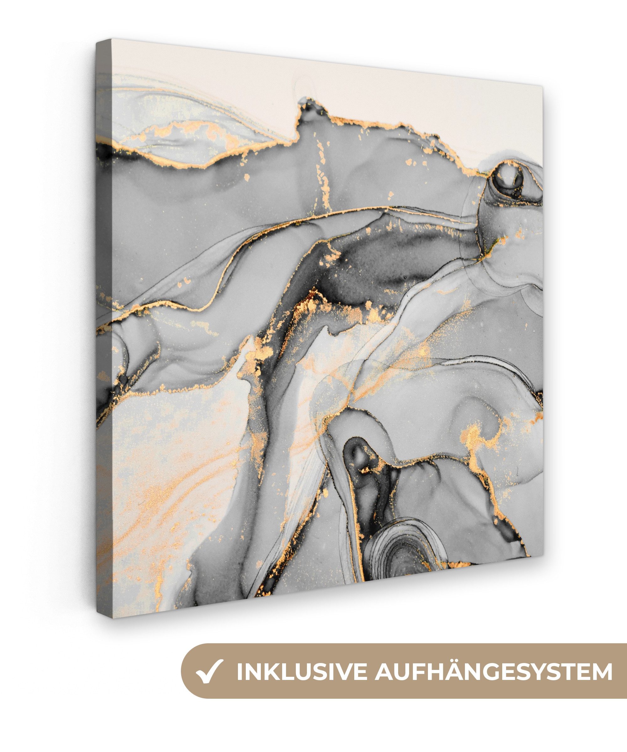 OneMillionCanvasses® Leinwandbild Marmor - Gold - günstig online kaufen