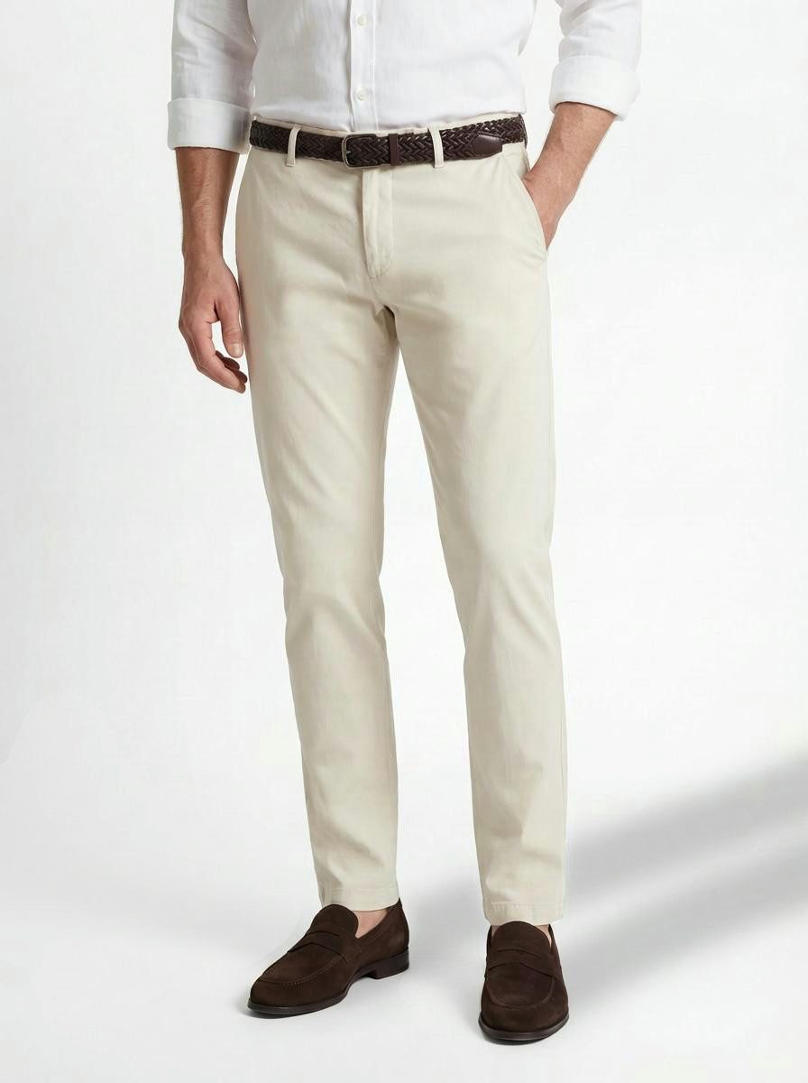 Hiltl Chinos Taura - Summer Popeline, Slim-Fit, Baumwolle-hellbeige-98