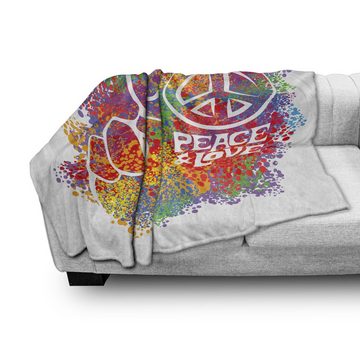 Wohndecke Gemütlicher Plüsch für den Innen- und Außenbereich, Abakuhaus, Hippie Peace Love Pazifismus