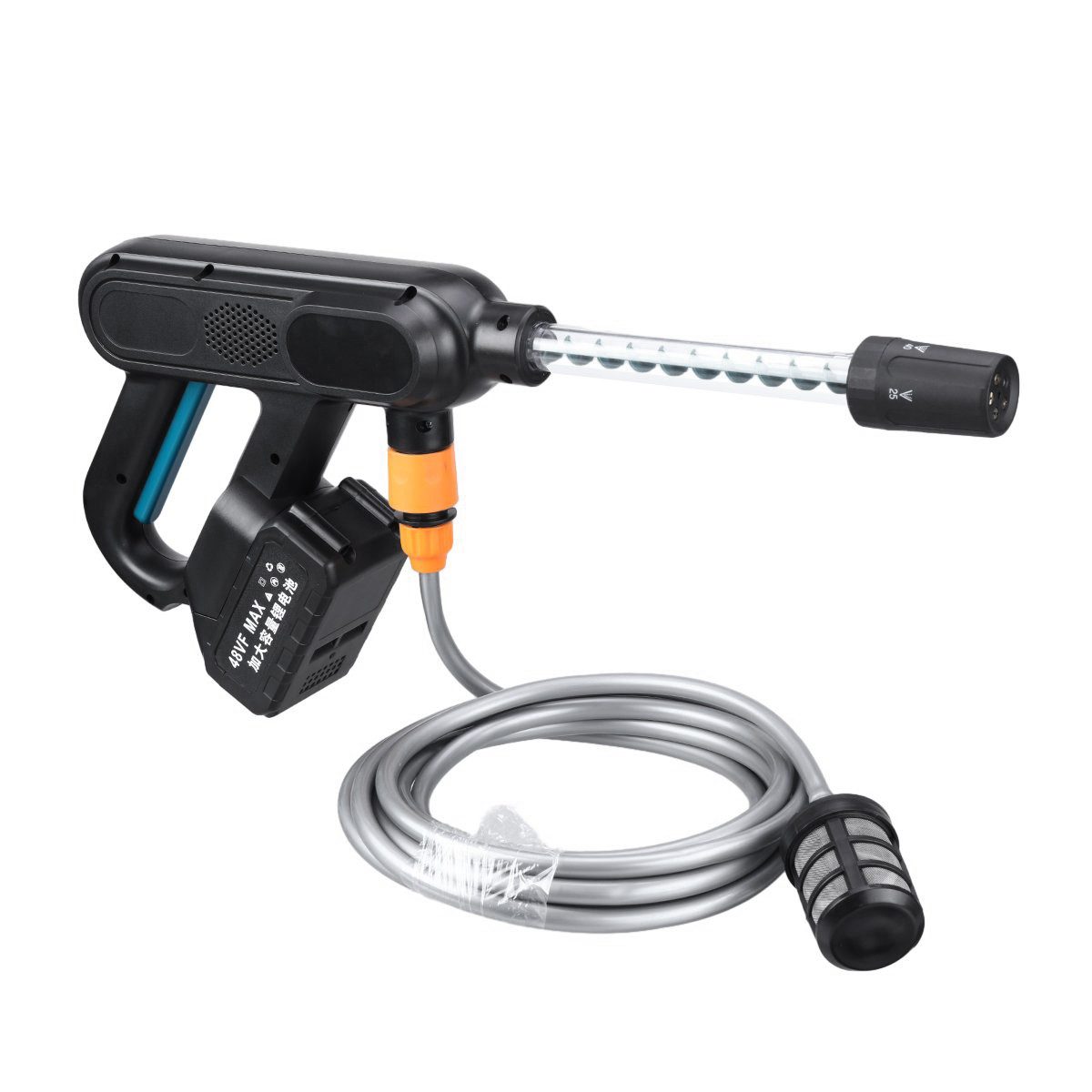 Insma Akku-Hochdruckreiniger 300W kabellose Akku-Reinigungsmaschine 24,000U/min, Druck max: 22 bar, mit 2x Akku 15000 mAh und Transportkoffer