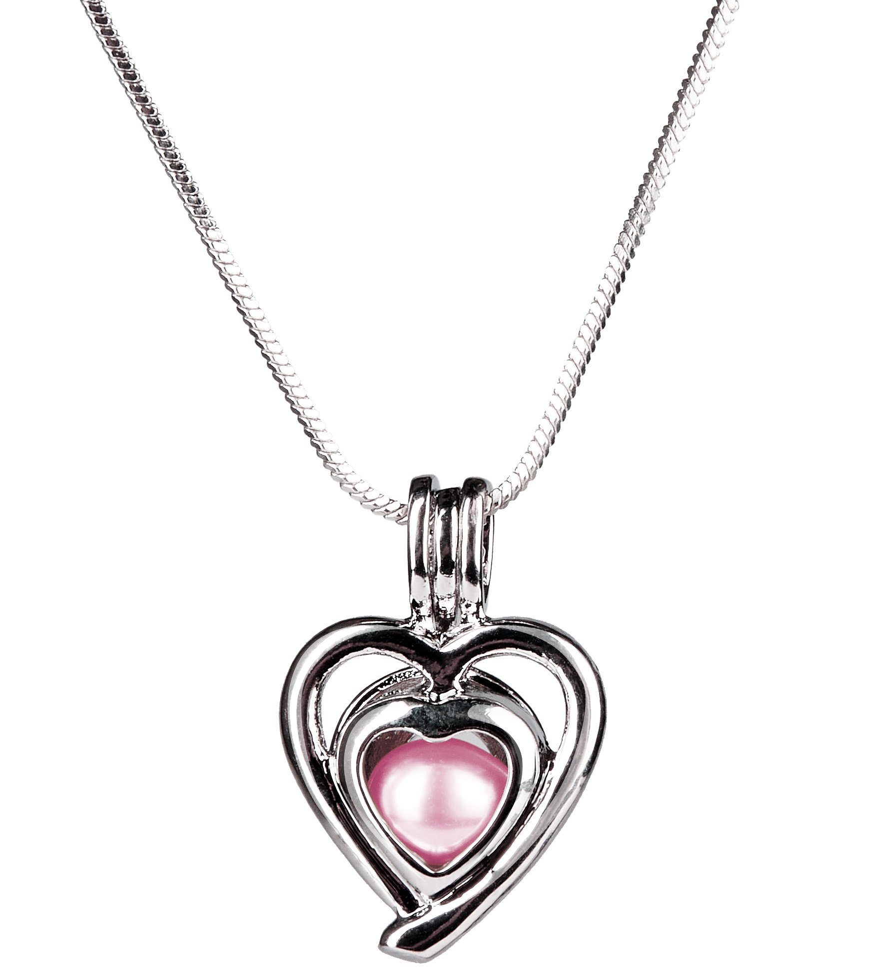 BRUBAKER Perlenketten-Set Wunschperle für die beste Mutter der Welt (4-tlg., Set), Halskette Silber Herz + Muschel mit Perle – Muttertagsgeschenk-Set