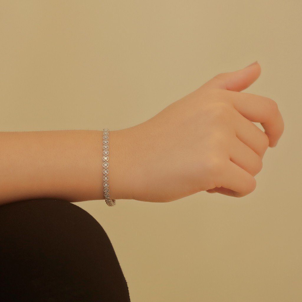 EinStein Diamant Tennisarmband Diamant Tennis Armband 14 Karat 585'er Weißgold