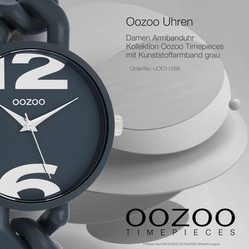 OOZOO Quarzuhr Oozoo Damen Armbanduhr Timepieces Analog, (Analoguhr), Damenuhr rund, groß (ca. 40mm) Kunststoffarmband, Fashion-Style