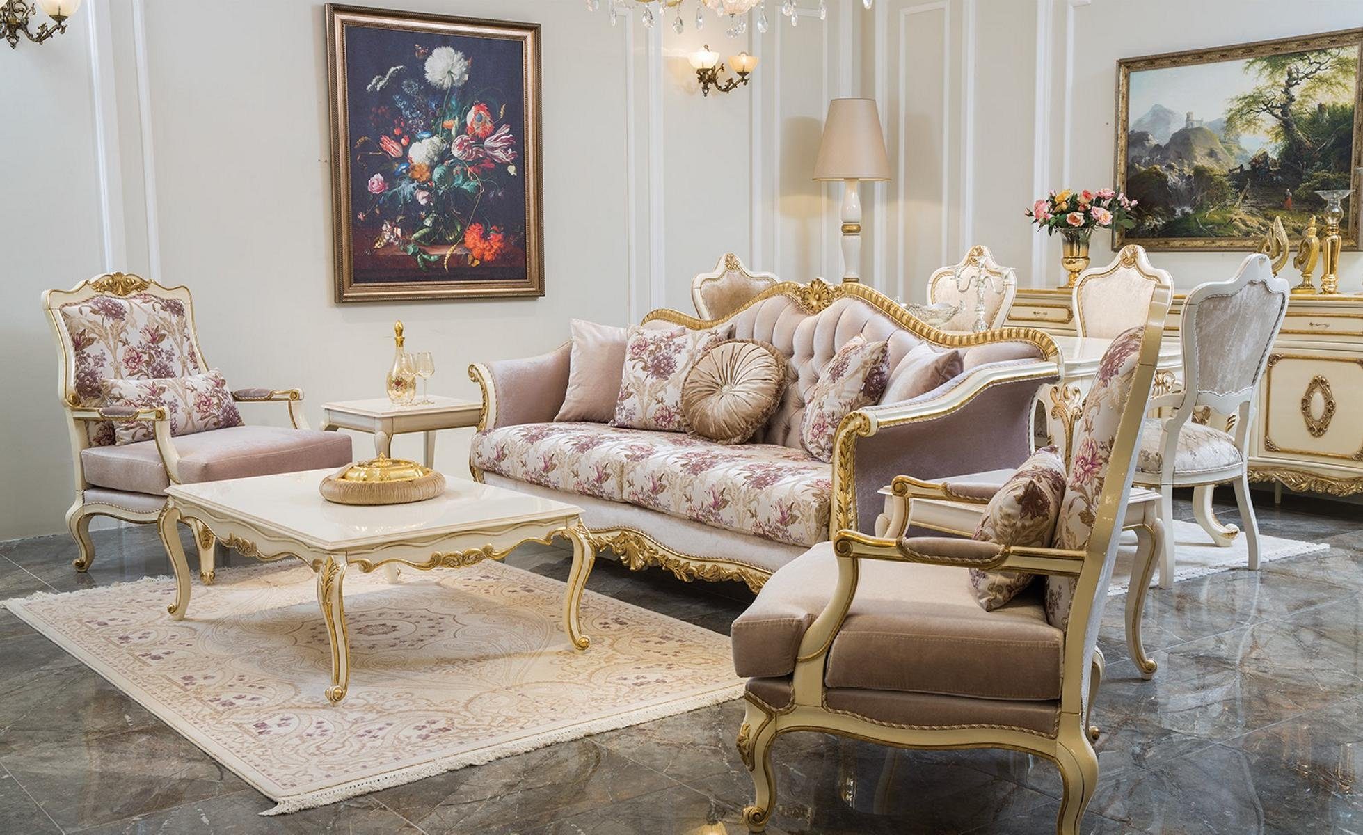 Sessel JVmoebel klassisches Thron Design Sessel, Wohnzimmer Textil Möbel Luxus Design