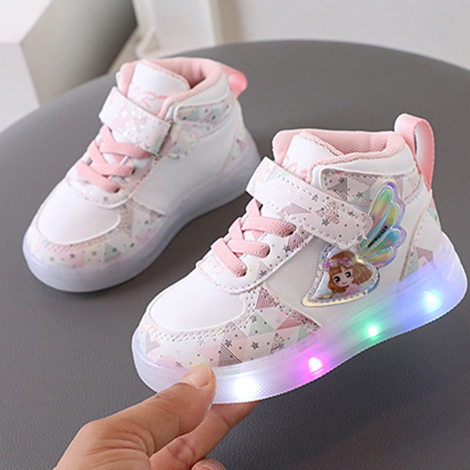 Daisred Mädchen Prinzessin Leuchten Turnschuhe LED Coole Blinkende Sneaker