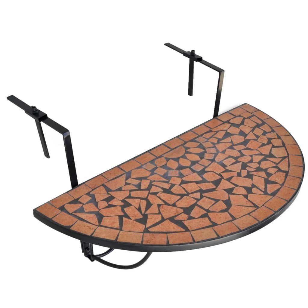 Braun vidaXL Mosaik Terracotta Gartentisch Balkonhängetisch | Braun (1-St)