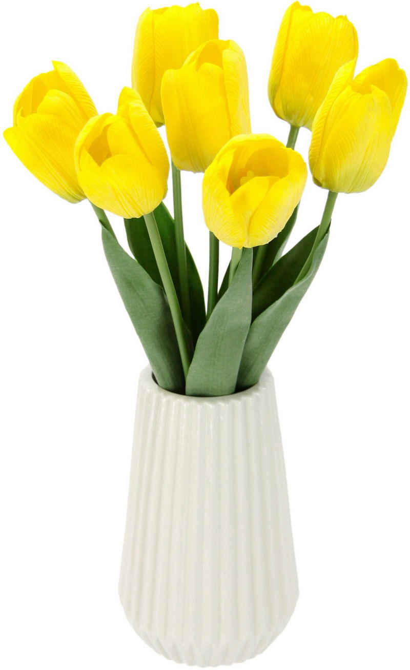 Kunstblume »Real-Touch-Tulpen«, I.GE.A., Höhe 33 cm, Vase aus Keramik