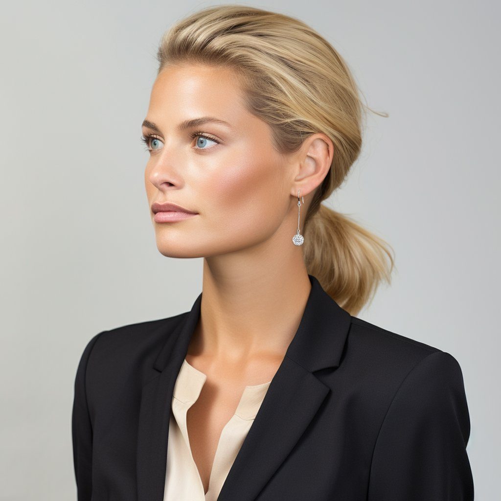 LÖB Paar Ohrhänger 925 Silber Ohrringe Hängend Shamballa Glitzer Zirkonia K günstig online kaufen