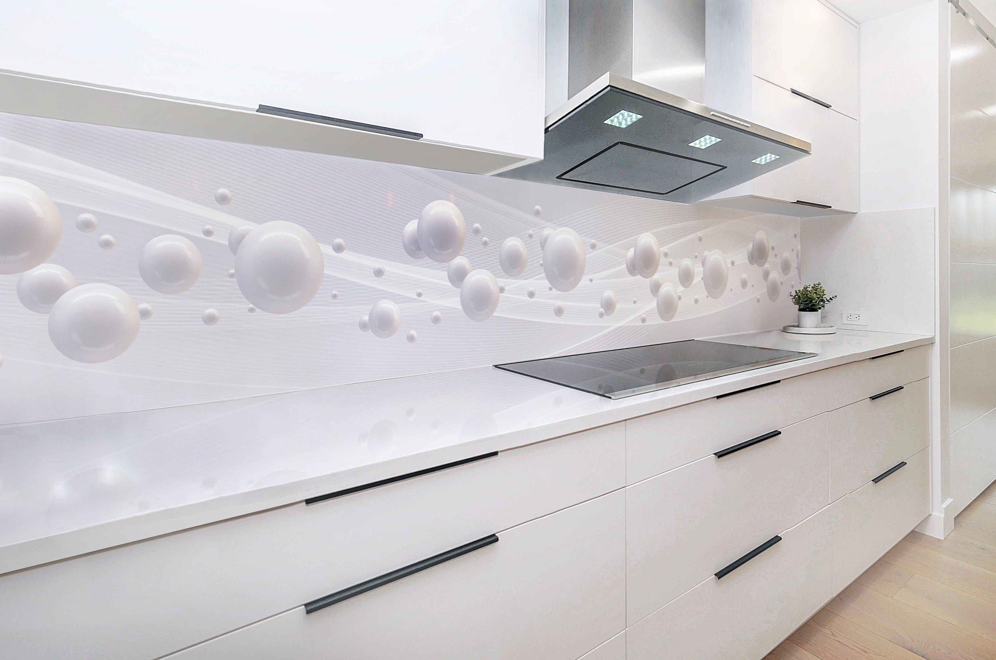 Rodnik Küchenrückwand Weiße Monolith Direktdruck mit DELUXE ABS-Kunststoff Platte in Kugeln, Qualität