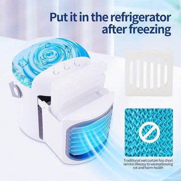 Daskoo Tischventilator 3 in 1 Aircooler Mobile Klimaanlage Klima Ventilator Mini Luftkühler