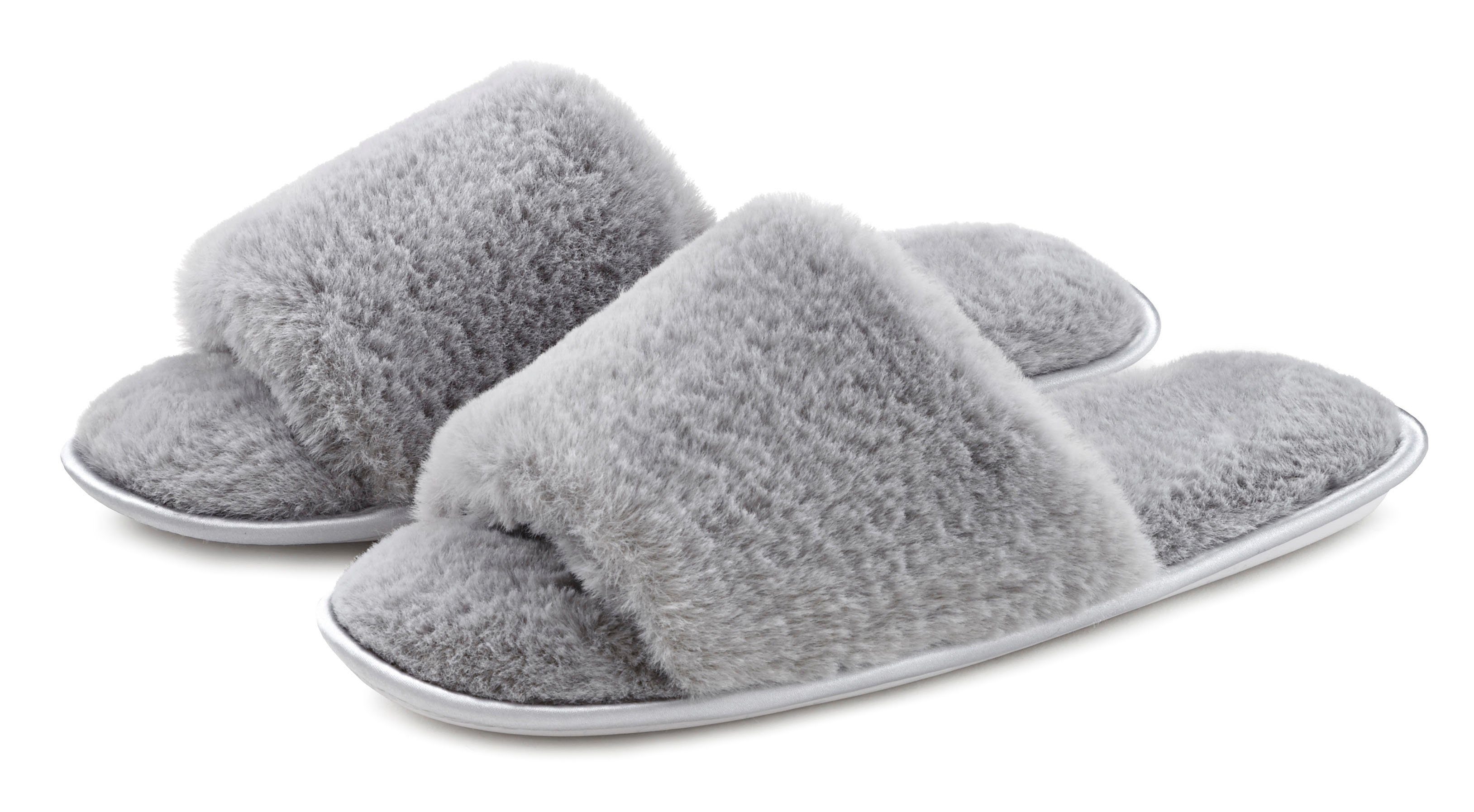 Vivance Dreams Hausschuh, Pantoffel, Pantolette mit kuscheligem, warmen Fel günstig online kaufen
