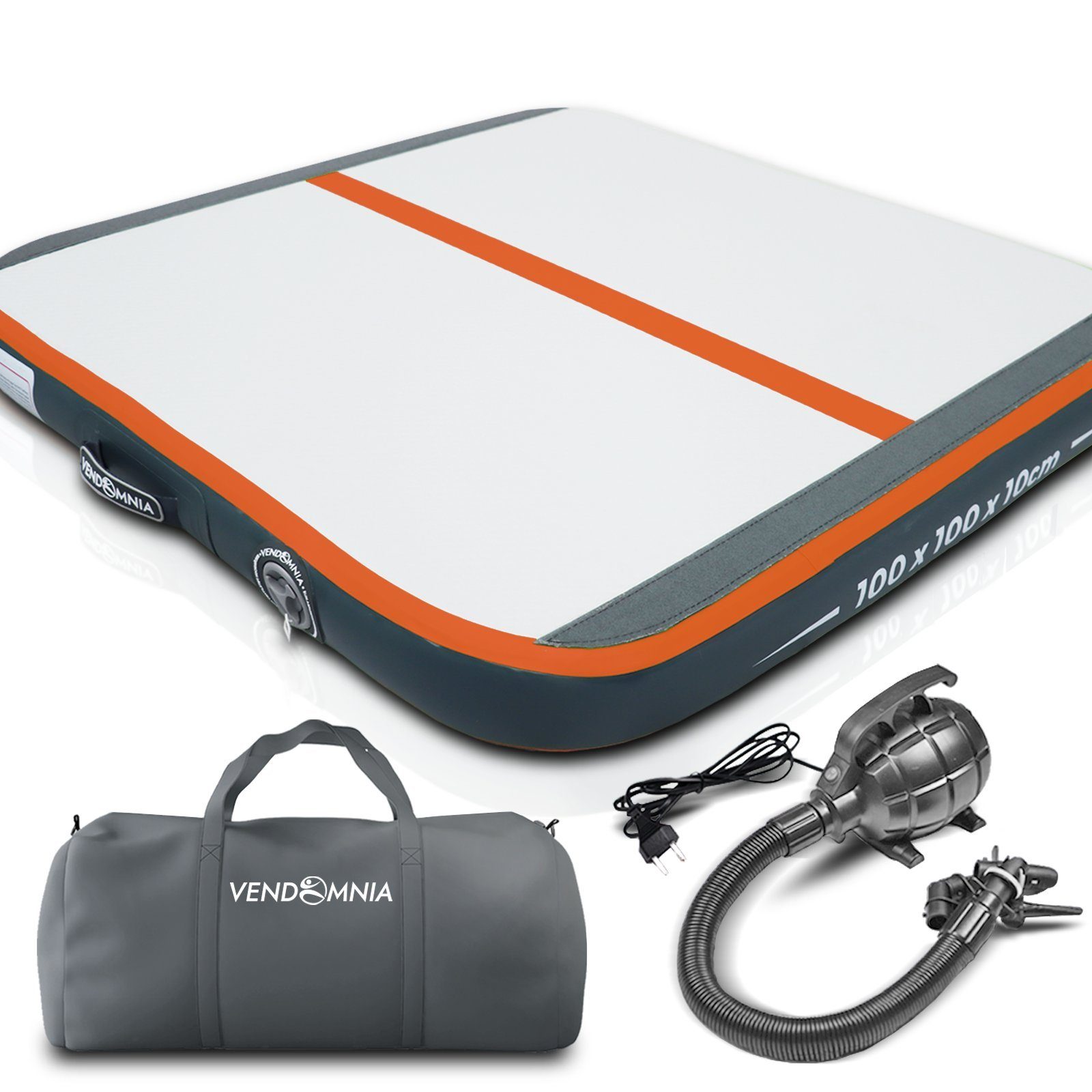 VENDOMNIA Gymnastikmatte AIRTRACK - Fitness Sport 1/2/3/4/5/6/7/8m Farbwahl (elektrische Luftpumpe aufblasbar PVC Dicke:10/20cm), Tumbling Tracking Gymnastik Yoga Air Track Matte