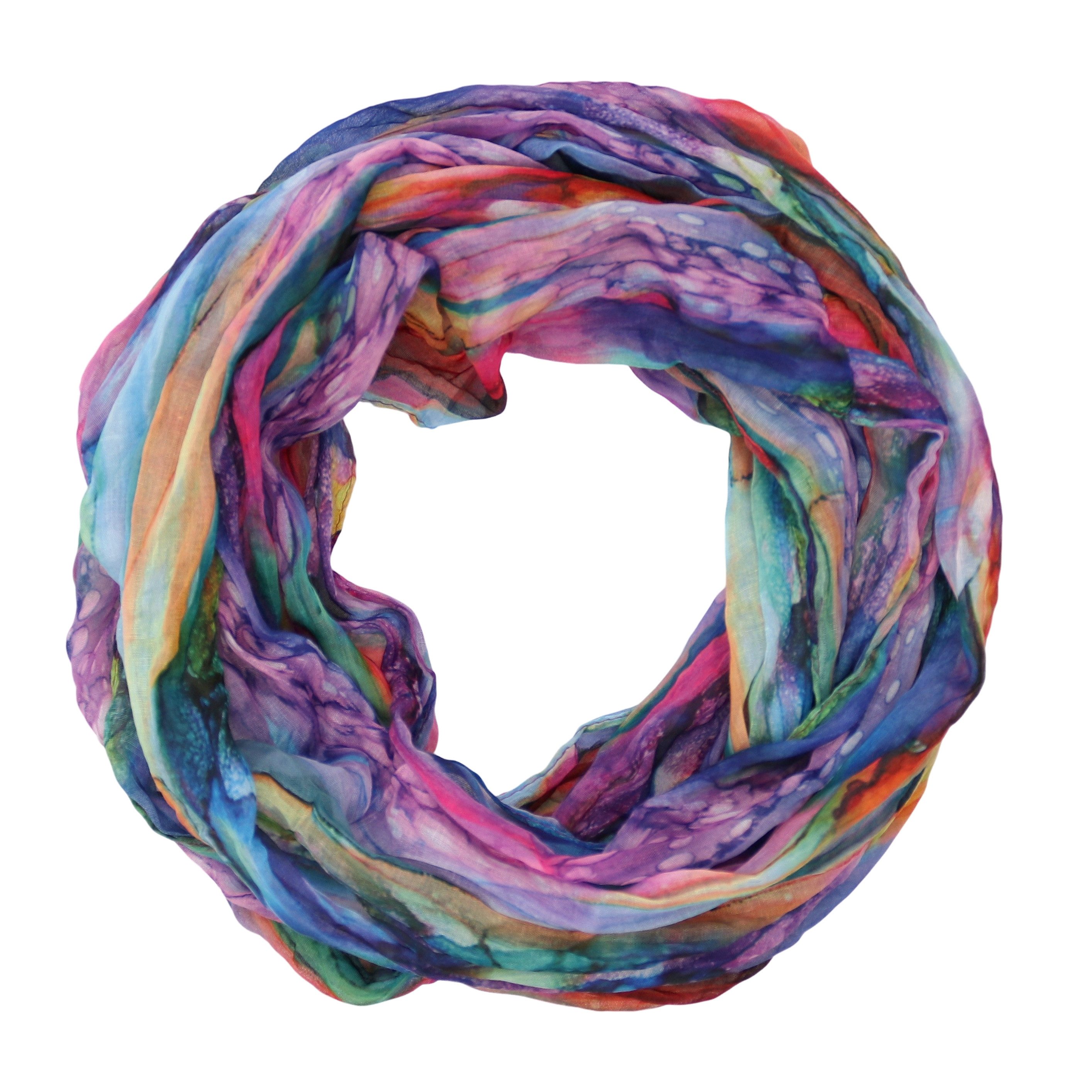 MIRROSI Loop Damen Schal mit Regenbogen-Muster günstig online kaufen
