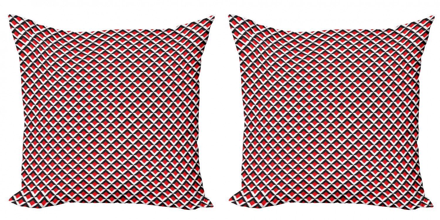 Kissenbezüge Modern Accent Doppelseitiger Digitaldruck, Abakuhaus (2 Stück), Geometrisch Vibrant Grid Tile