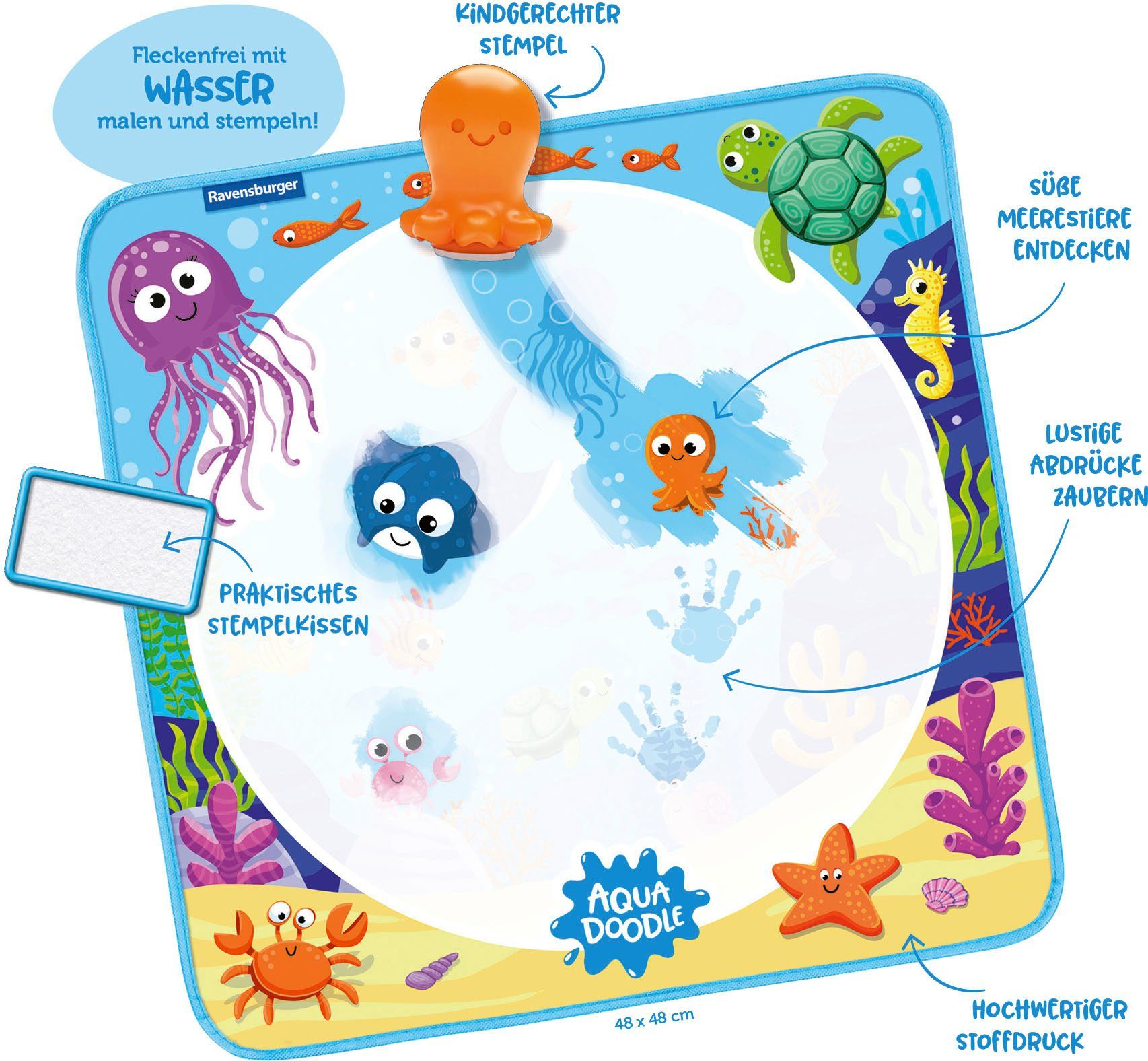 Ravensburger Kreativset ministeps®, Aqua Doodle®, Magic Ocean, Made in Europe