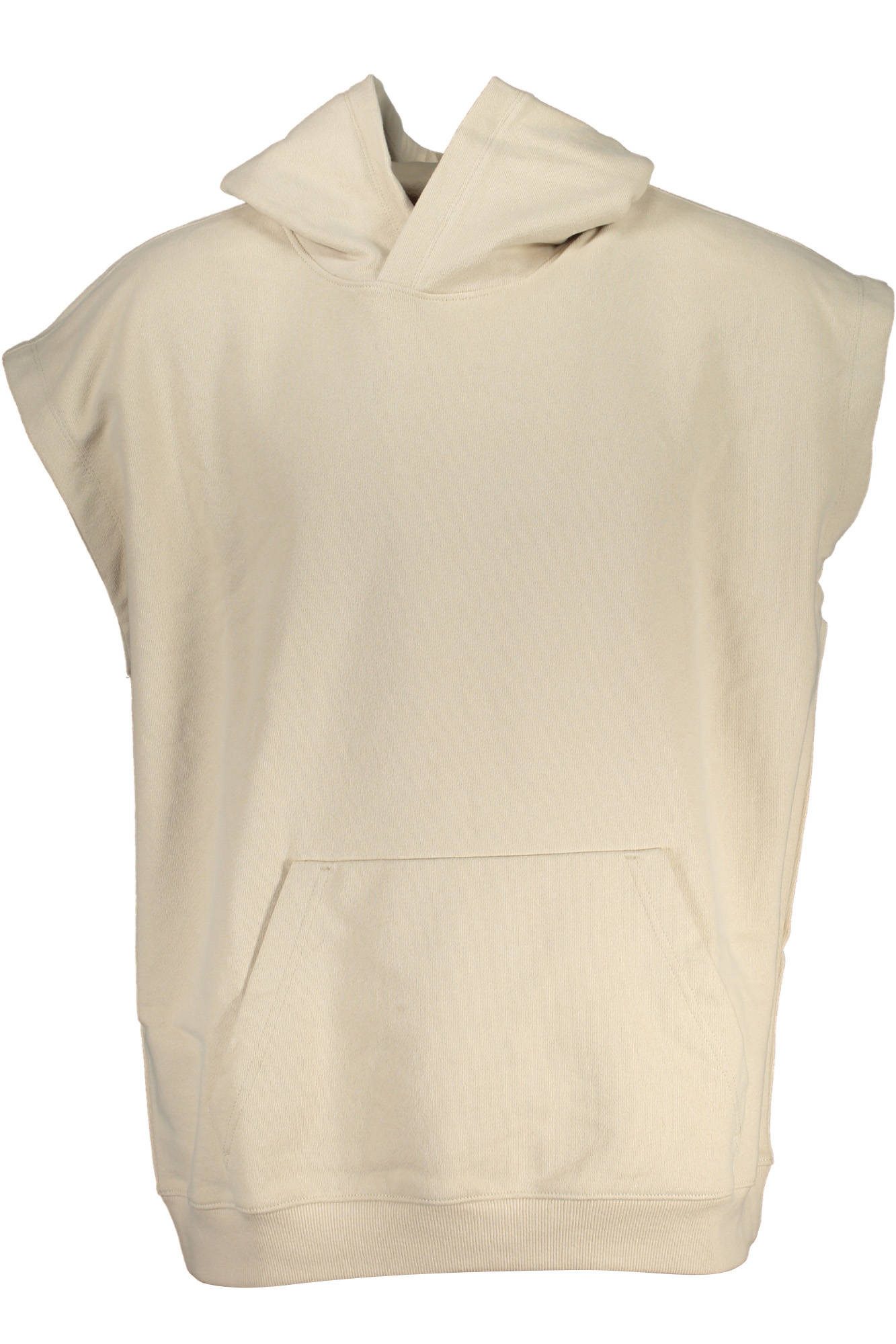 Calvin Klein Jeans Sweatshirt Ärmellose beige Kapuzenweste mit Tasche für