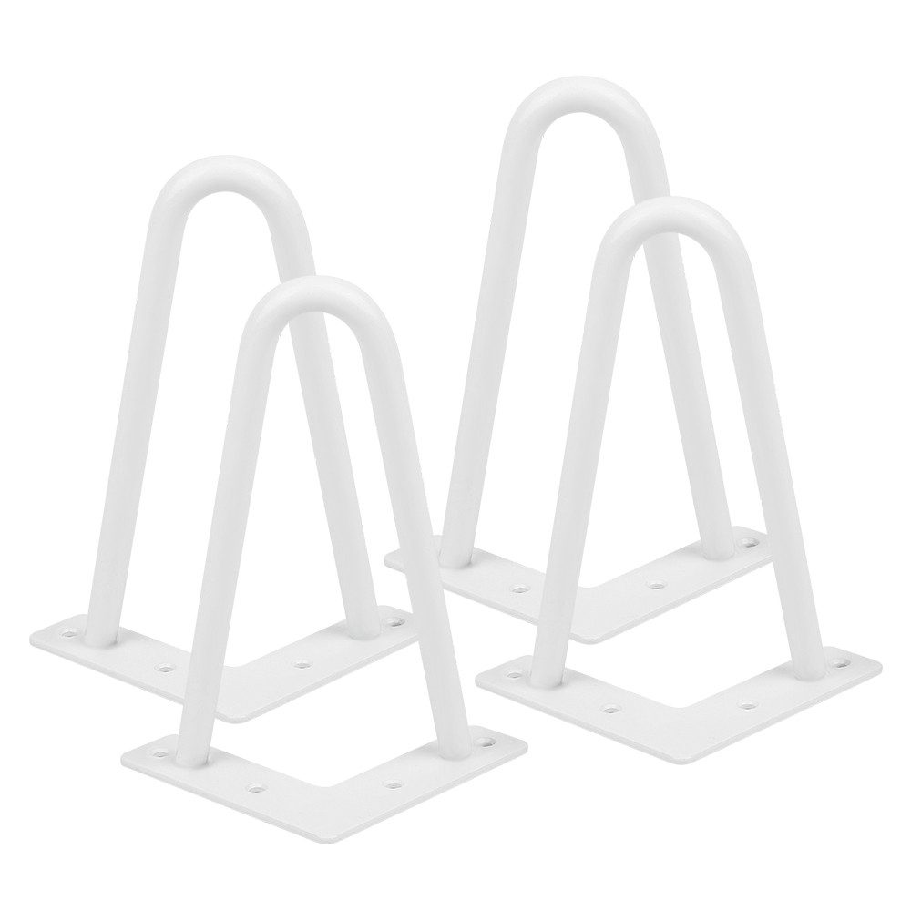 JEOBEST Tischbein 4er Set Haarnadel Tischbeine Metall, DIY Möbelfüße, Hairpin Legs, (2 Streben) mit Bodenschoner und Schrauben Verfügbar, Größenwahl
