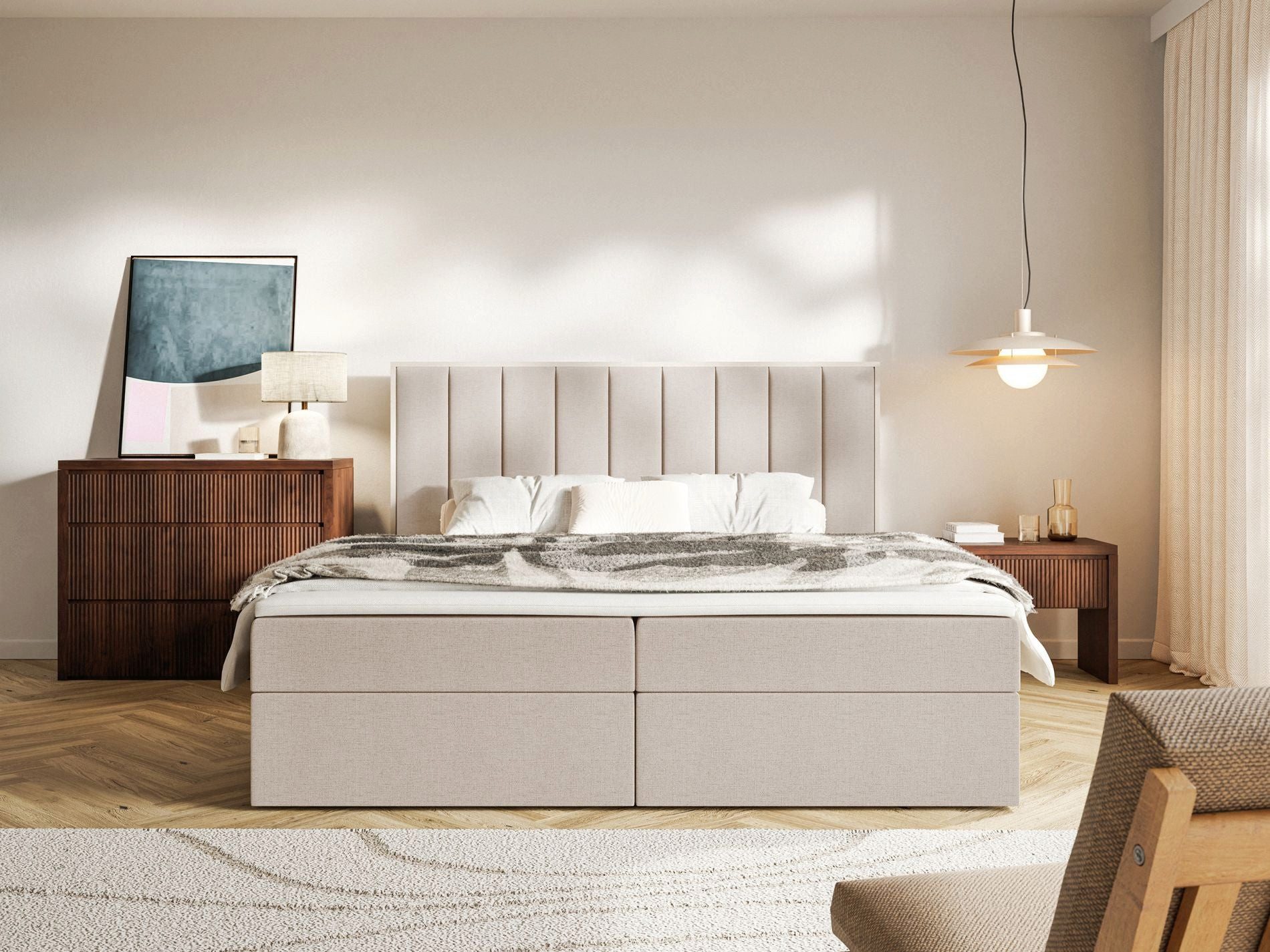 Selsey Boxbett TOGENTS, mit Bettkasten, Topper & Matratze, Chenille hydrophob