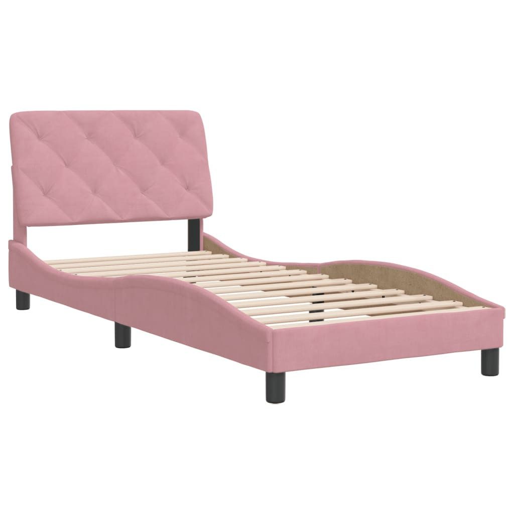vidaXL Bett Bettgestell ohne Matratze Rosa 80x200 cm Samt günstig online kaufen