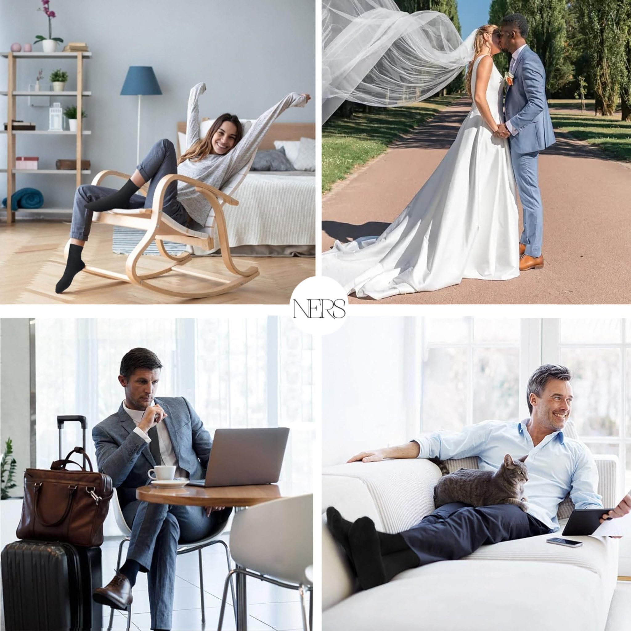 NERS Socken 10 Paar für Damen & Herren aus %100 Baumwolle - ohne Naht - ohne Gummi (10-Paar, 10 Paar) für Business und Freizeit. Socken mit venenfreundlichem Komfortbund