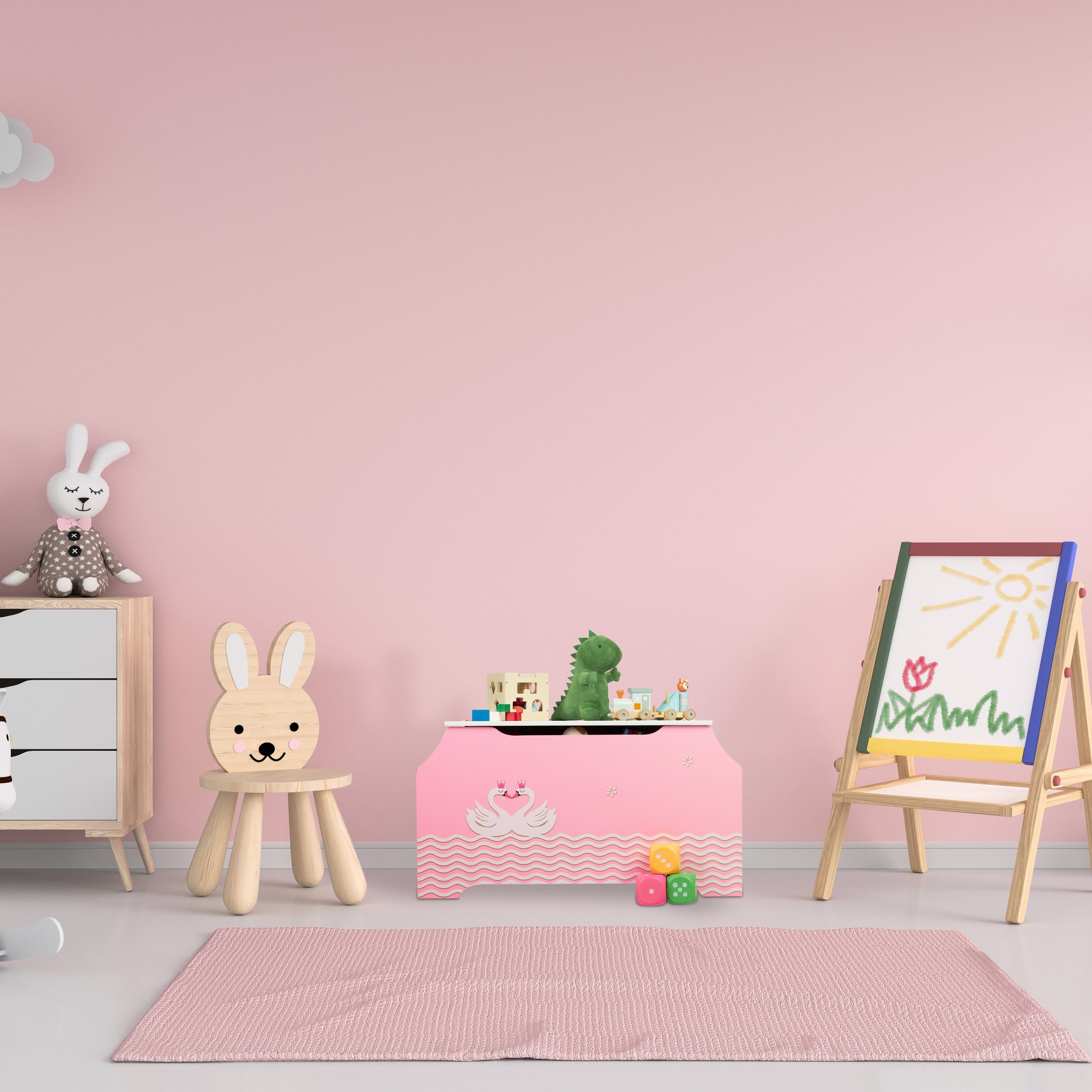 relaxdays Spielzeugtruhe mit Bücherfäch günstig online kaufen