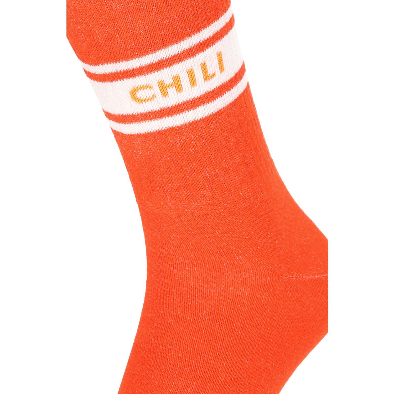 Chili Lifestyle Sportsocken College Socken Crew Socks Damen Herren orange blau schwarz Baumwolle (Multipack, 6-Paar, 3 Farbdesigns) Elastischer Bund