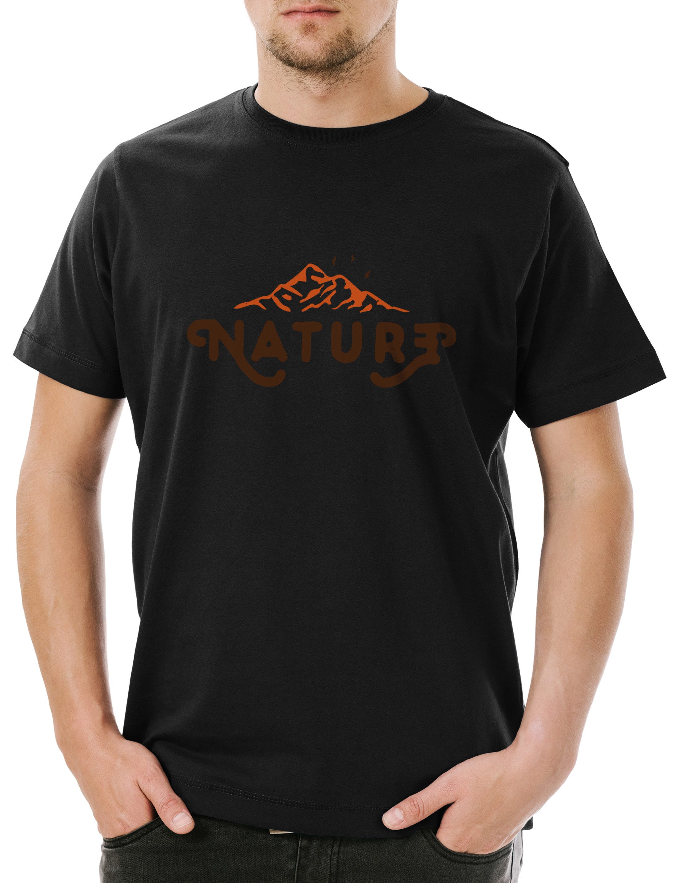 Print-Shirt Nature Herren T-Shirt Zelten Camping Hiking Berge Wandern Outdoor