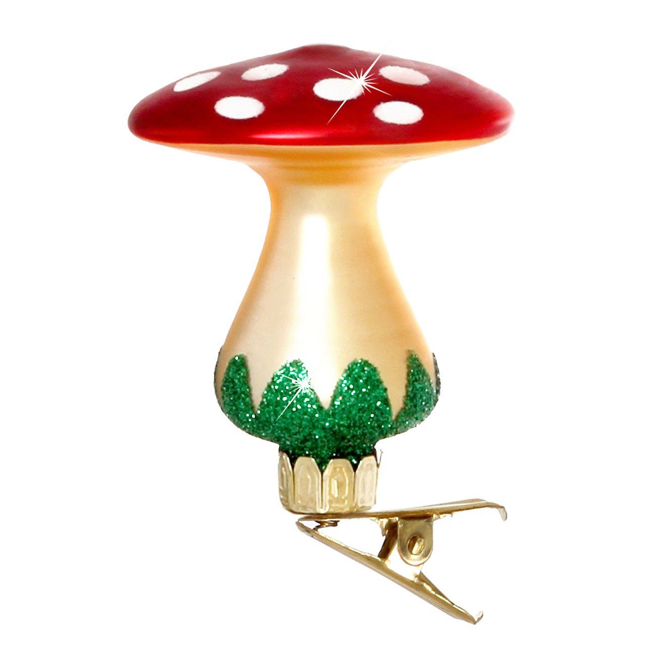Christbaumschmuck SIKORA BS183 Clip Fliegenpilz Christbaumschmuck Glas Figur Weihnachtsbaum Anhänger