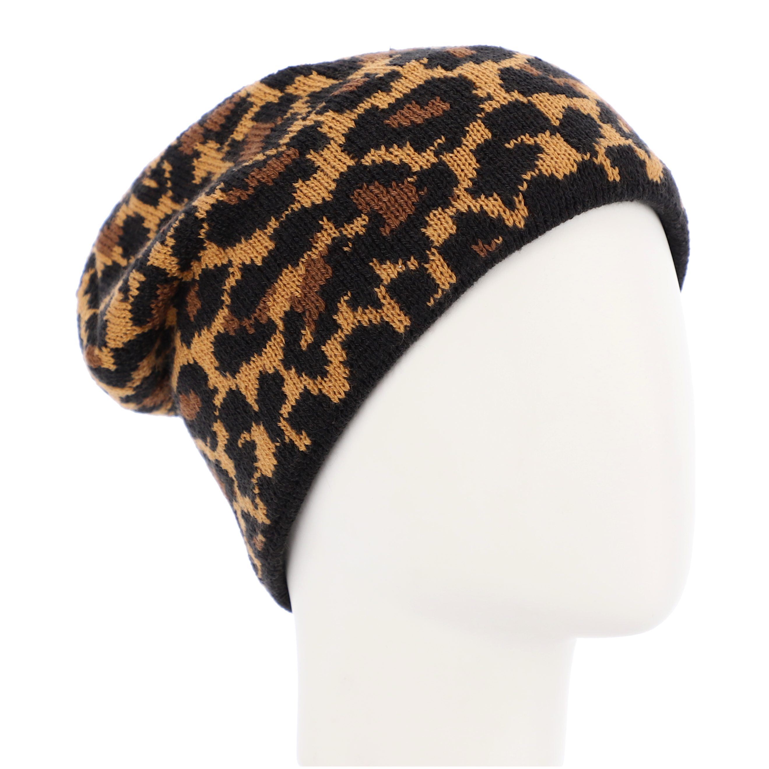 halsüberkopf Accessoires Strickmütze Beanie Leo mit Animalmuster